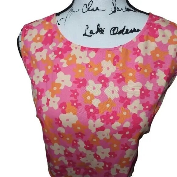 Shein Dress Size Large Midi Pink Floral open sides - Picture 4 of 8